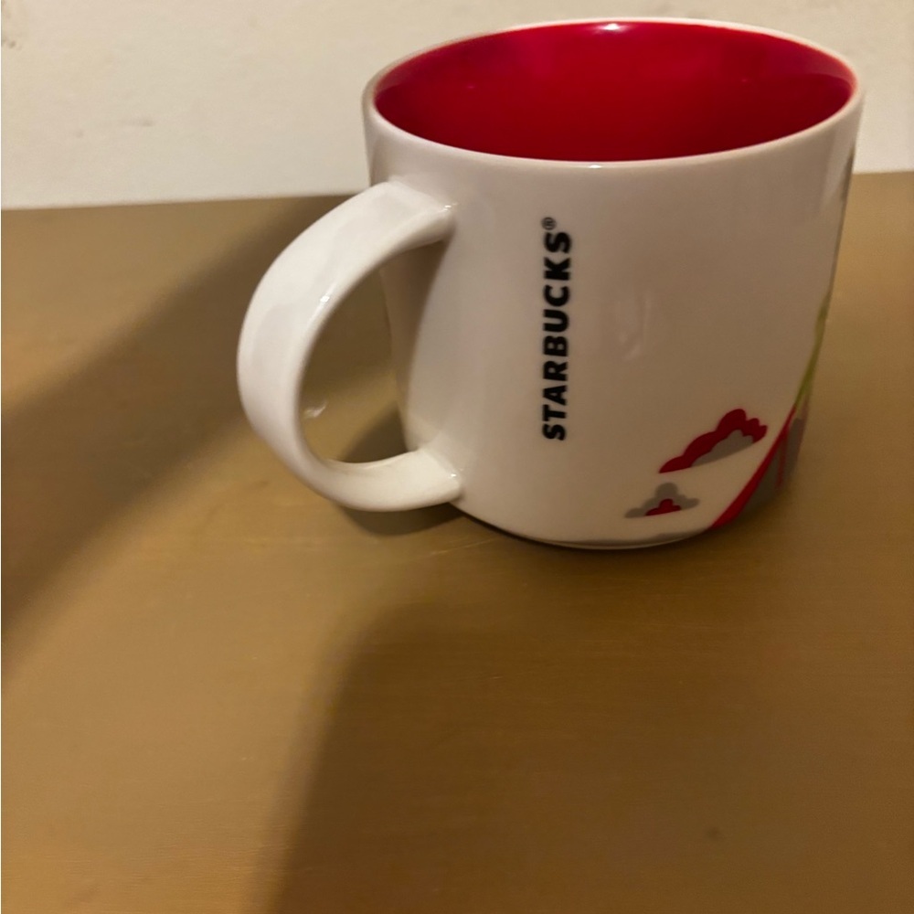 Starbucks Ohio You Are Here Collection Red Interior Ceramic Mug with Green - Picture 4 of 6